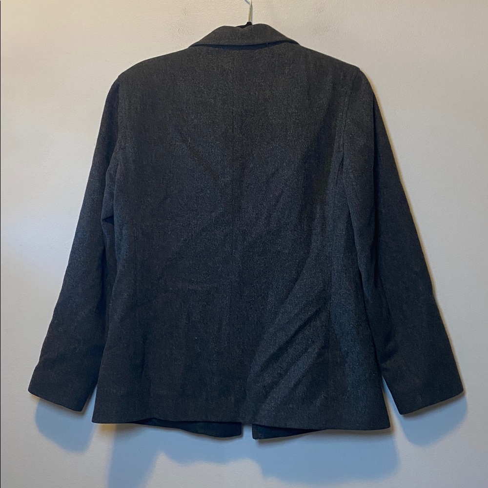 Lands End Vintage Jacket Women’s 6 Gray Wool Cashmere Blend Full Zip Collared - Picture 8 of 13